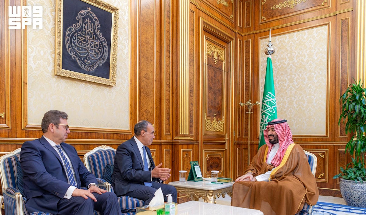 ابن سلمان مستقبلاً عبد العاطي ورشاد في الرياض (واس)