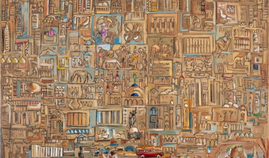 «بيروت I ». زيت على قماش · 90 × 120 سم. بإذن من غاليري «جانين ربيز»