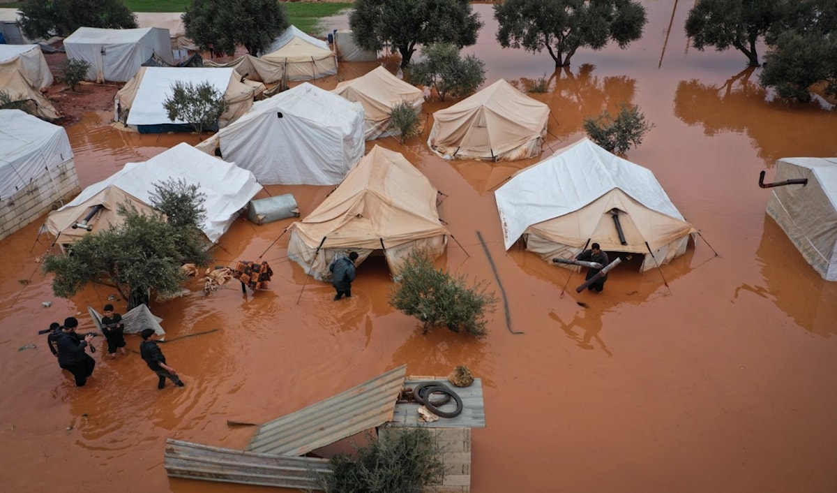 تسببت الأمطار بأضرار جسيمة في 24 مخيماً للنازحين (من الويب)