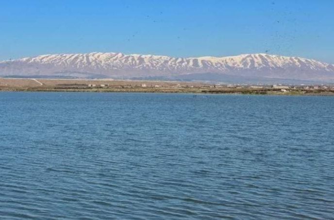 مياه الجنوب السوري ومن خلفها جبل الشيخ (من الويب)