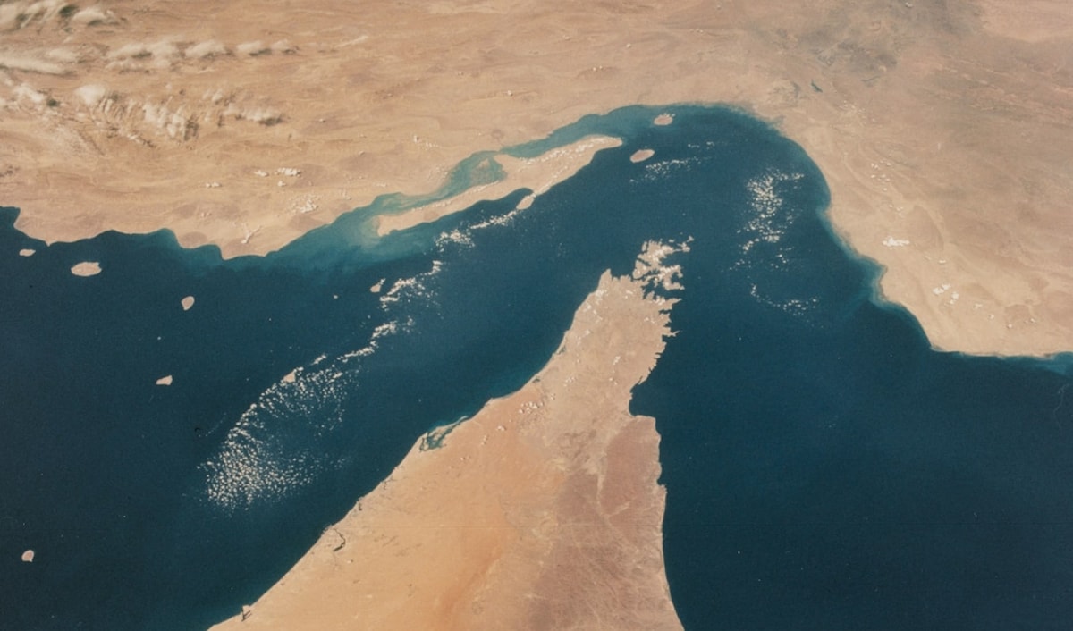 ناقلة النفط التي تعرضت للهجوم في المضيق «تغرق» (من الويب)