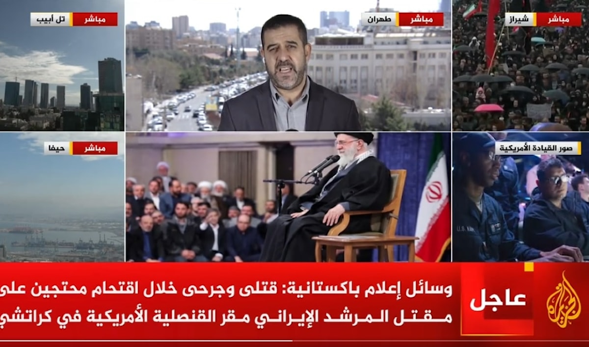 قسّمت «الجزيرة» شاشتها إلى ست نوافذ بث مباشر