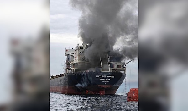 السفينة MAYUREE NAREE Bangkok التي تعرضت للهجوم في مضيق هرمز (من الويب)