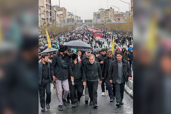 عراقجي مشاركاً في مسيرة يوم القدس العالمي في طهران (من الويب)