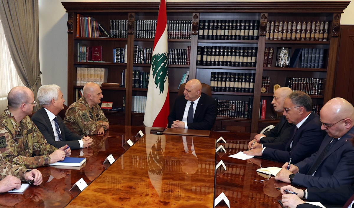 رحب عون برغبة إيطاليا في إبقاء وحدات من قواتها في جنوب لبنان (رئاسة الجمهورية)