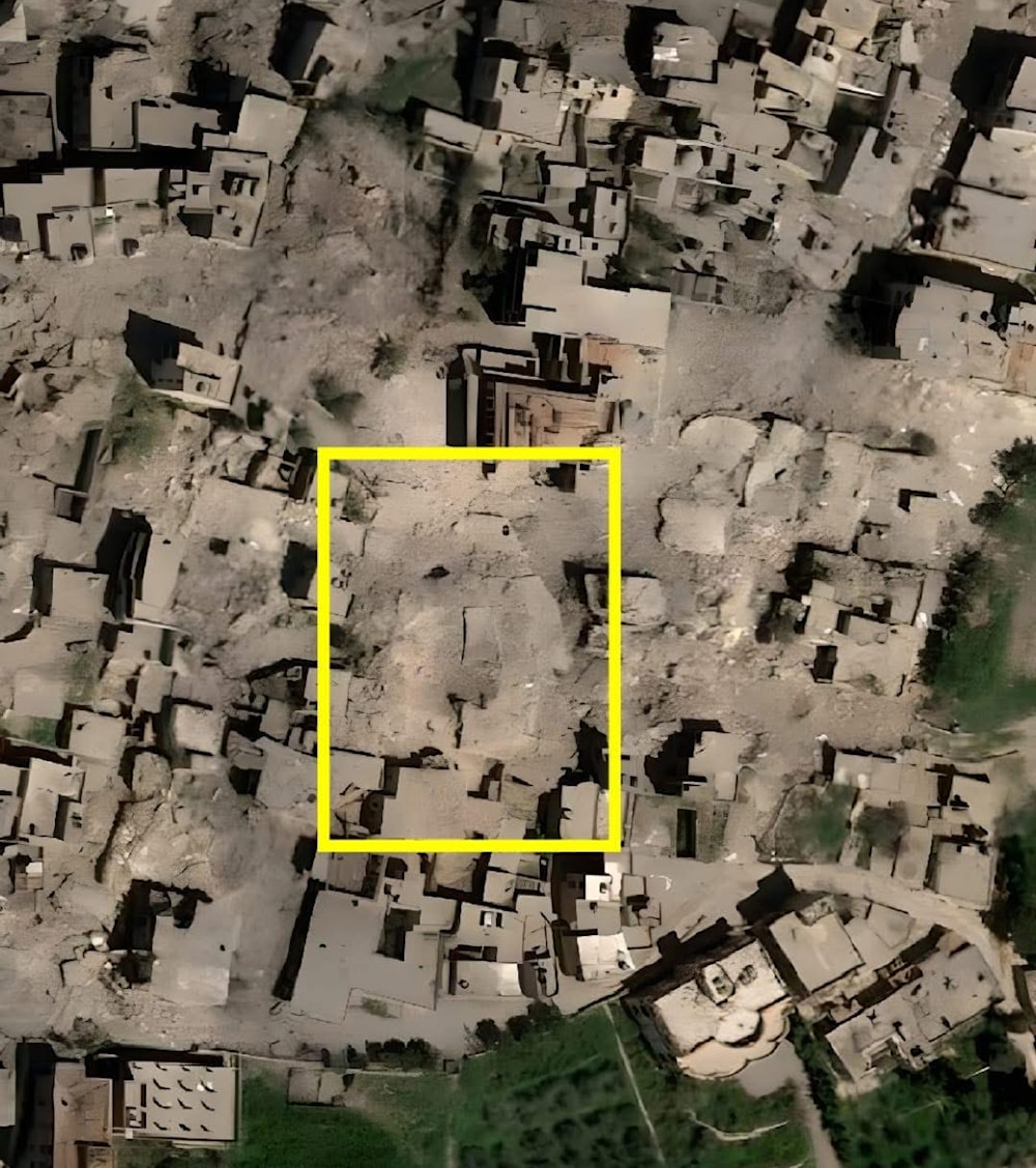 المسجد مدمراً بحسب صور الأقمار الصناعية 
