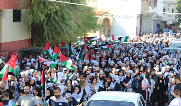 مظاهرات في محافظة درعا السورية دعماً لفلسطين (تلفزيون سوريا)