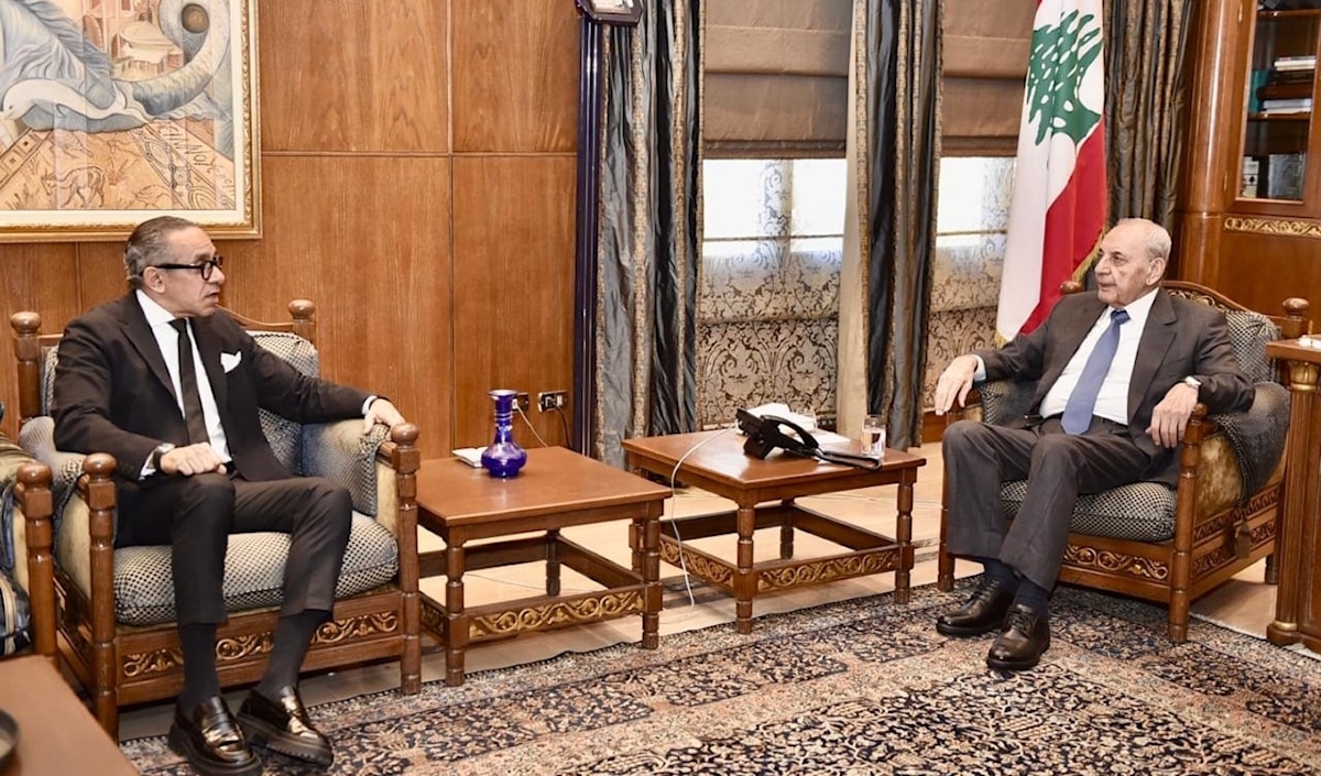 رئيس مجلس النواب نبيه بري يستقبل السفير المصري في بيروت (إعلام مجلس النواب)