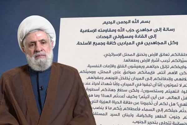 أكد قاسم أن التفاوض يبقى من مسؤولية السلطة في لبنان (من الويب)