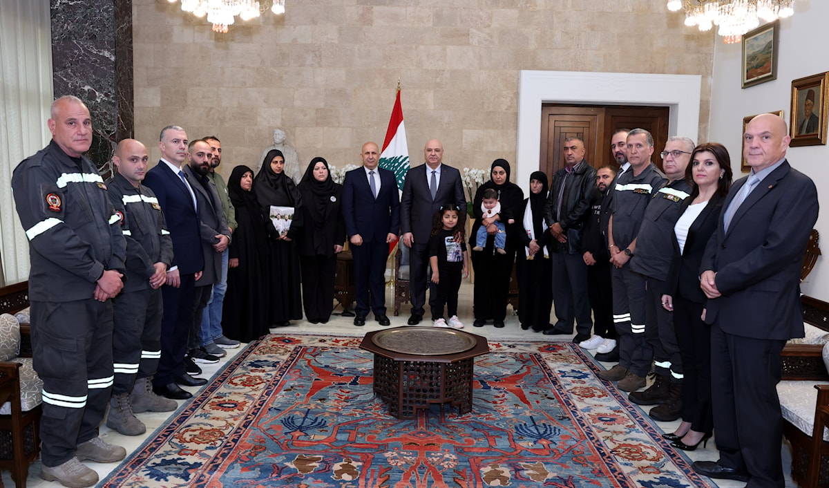 أكد خريش أن عناصر الجهاز يواصلون أداء واجبهم في مختلف المناطق اللبنانية (رئاسة الجمهورية)