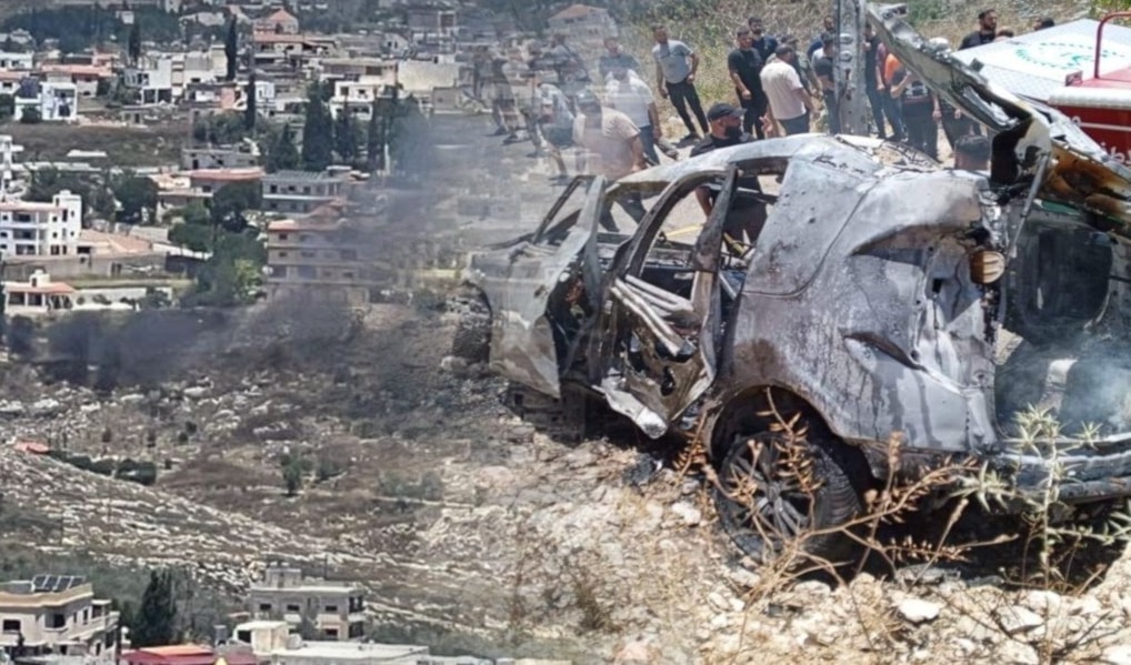 استهداف سيارة مدنية في جنوب لبنان (من الويب)