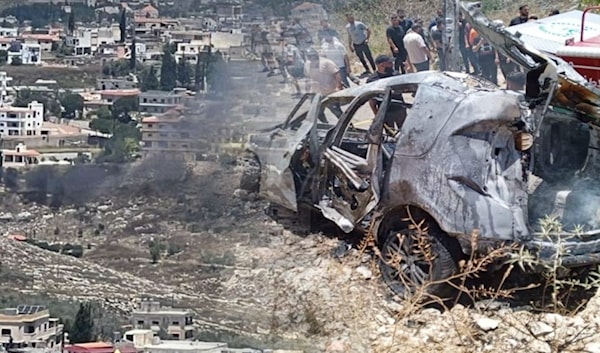 استهداف سيارة مدنية في جنوب لبنان (من الويب)
