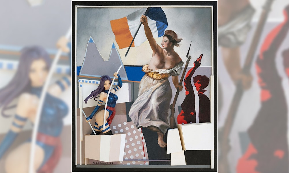 &laquo;الحرية في الجو وفي كل مكان&raquo; (33 &times; 28 &times; 4 سم ـ زيت وأكريليك وألمنيوم وخشب ومجسمات جاهزة على لوح من الخشب الرقائقي)