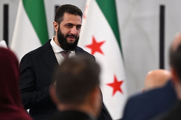 قال الشرع إن ملفّ ترسيم الحدود مع لبنان ليس أولوية في الوقت الراهن (أ ف ب)