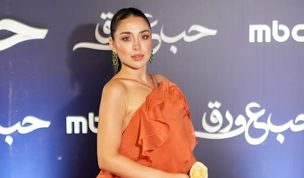 هيا مرعشلي خلال حفل إطلاق مسلسل «حب ع ورق» في دمشق