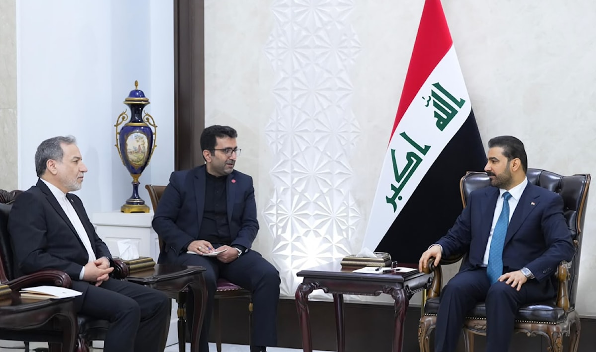 عراقجي والزيدي خلال اجتماعهما في بغداد (من الويب)