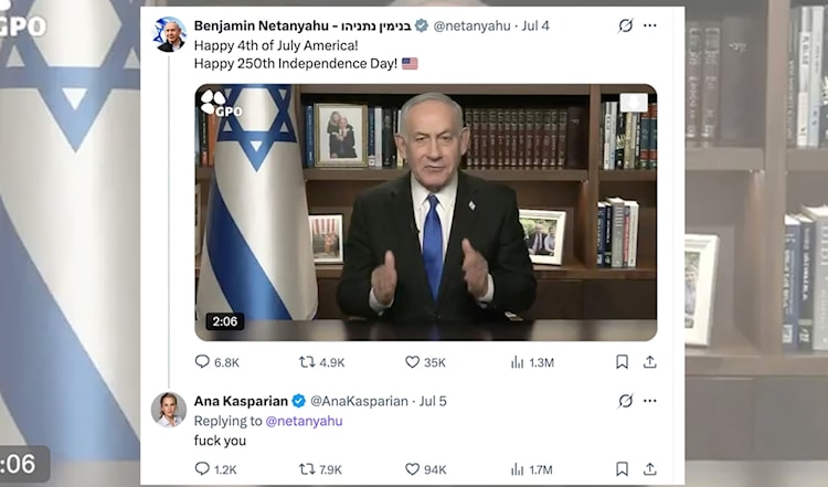 ناشطة لنتنياهو:  جئتك بالـratio!