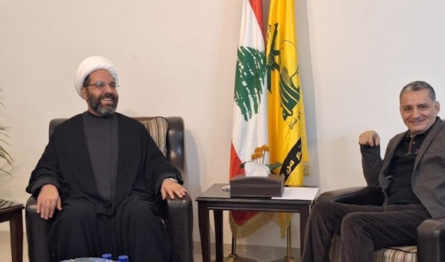 رئيس المجلس التنفيذي لحزب الله الشيخ علي دعموش ورئيس الهيئة التنفيذية لحركة أمل مصطفى الفوعاني (من الويب)