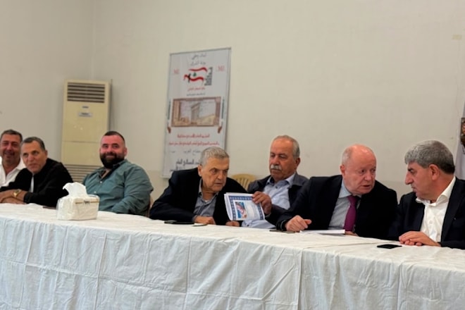 المؤتمر الصحافي المشترك في مقر الاتحاد العمالي العام (من الويب)