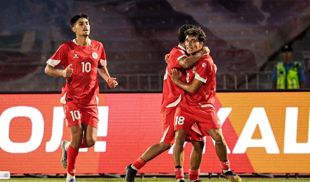 خطف لاعبو منتخب لبنان الفوز في الثواني  الأخيرة من المباراة (موقع الاتحاد اللبناني)