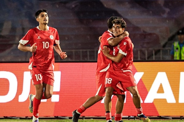 خطف لاعبو منتخب لبنان الفوز في الثواني  الأخيرة من المباراة (موقع الاتحاد اللبناني)